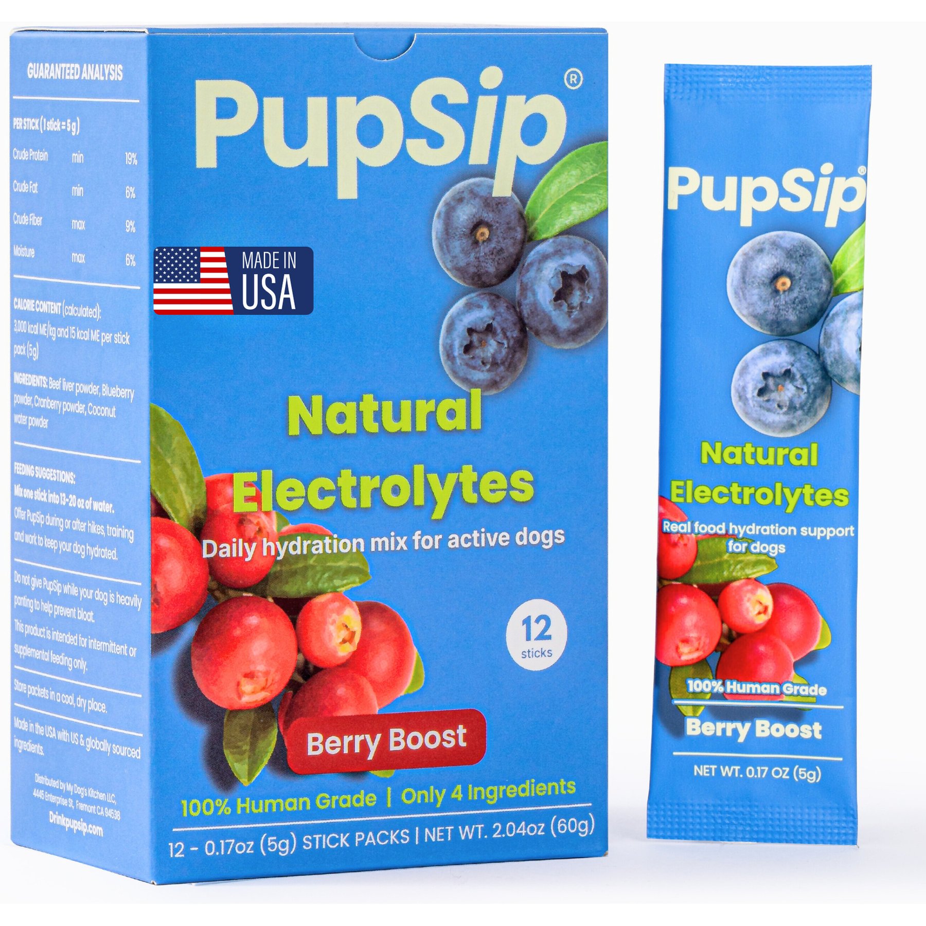 PupSip Electrolyte & Hydration Water Flavor Enhancer Powder Supplement for Dogs, 12 count