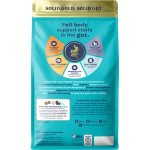 Solid Gold Sensitive Stomach Gut Health Cold Water Salmon & Vegetable Recipe Grain-Free Dry Dog Food for Medium & Large Dogs, 22-lb bag