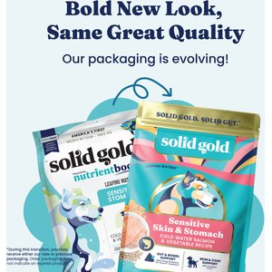 Solid Gold Sensitive Stomach Gut Health Cold Water Salmon & Vegetable Recipe Grain-Free Dry Dog Food for Medium & Large Dogs, 22-lb bag