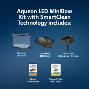 Aqueon LED MiniBow SmartClean Fish Aquarium Kit, Black, 5-gal