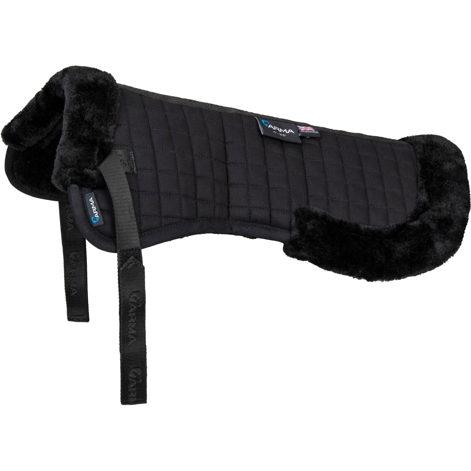 Shires Equestrian Products Lined Half Horse Pad, Black, 20 x 8-in