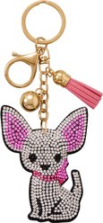 Best FURever Friends Crystal Chihuahua Purse Charm/Keyring, White
