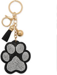 Best FURever Friends Crystal Paw Print Purse Charm/Keyring, Black