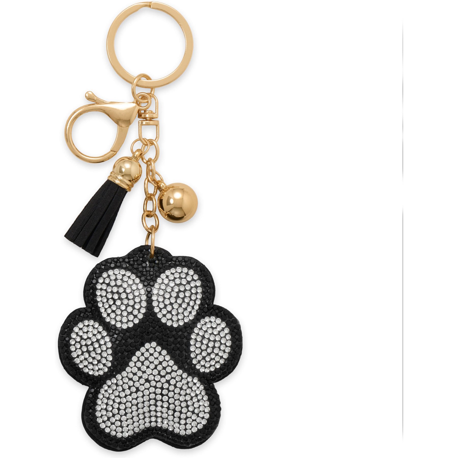 Best FURever Friends Crystal Paw Print Purse Charm/Keyring, Black