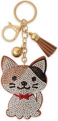 Best FURever Friends Crystal Kitty Cat with Bow Tie Purse Charm/Keyring, White