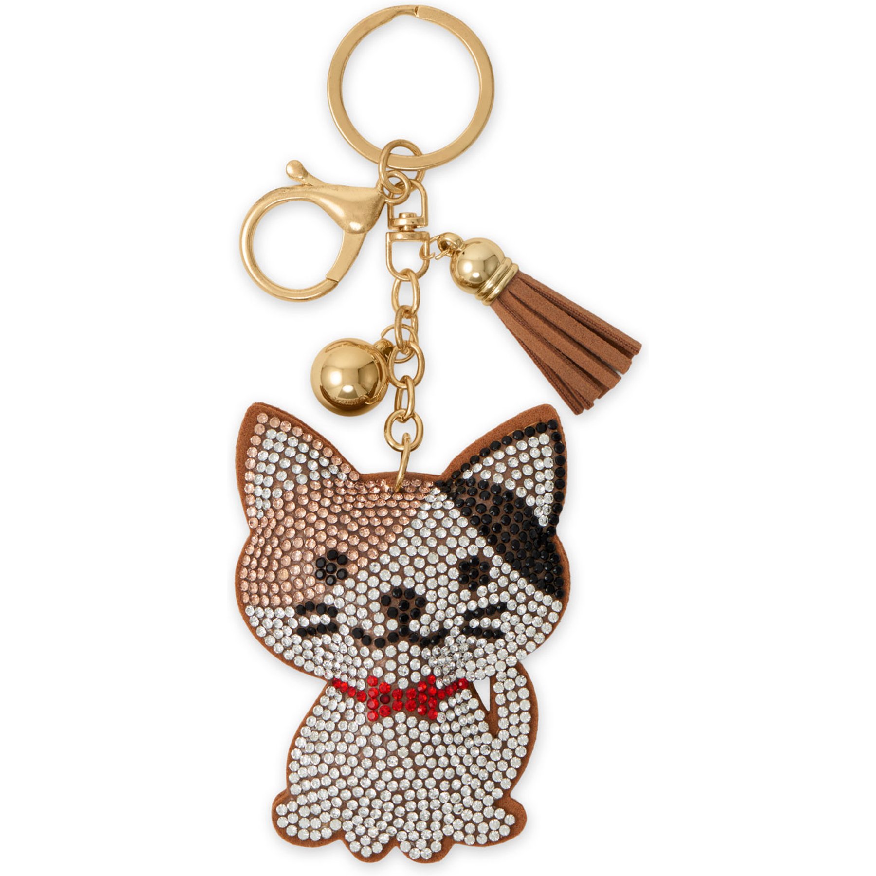 Best FURever Friends Crystal Kitty Cat with Bow Tie Purse Charm/Keyring, White