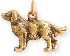 Best FURever Friends Golden Retriever Sterling Silver Dog Charm, 12.5 x 20.3 mm, Gold slide 2 of 3