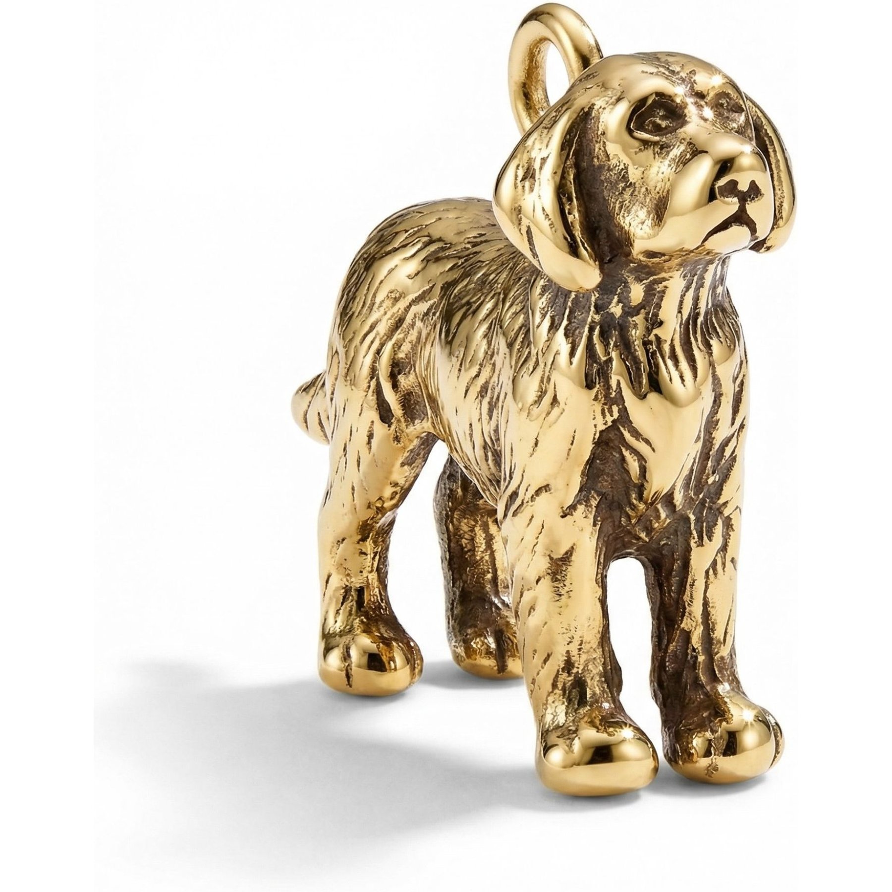 Best FURever Friends Golden Retriever Sterling Silver Dog Charm, 12.5 x 20.3 mm, Gold