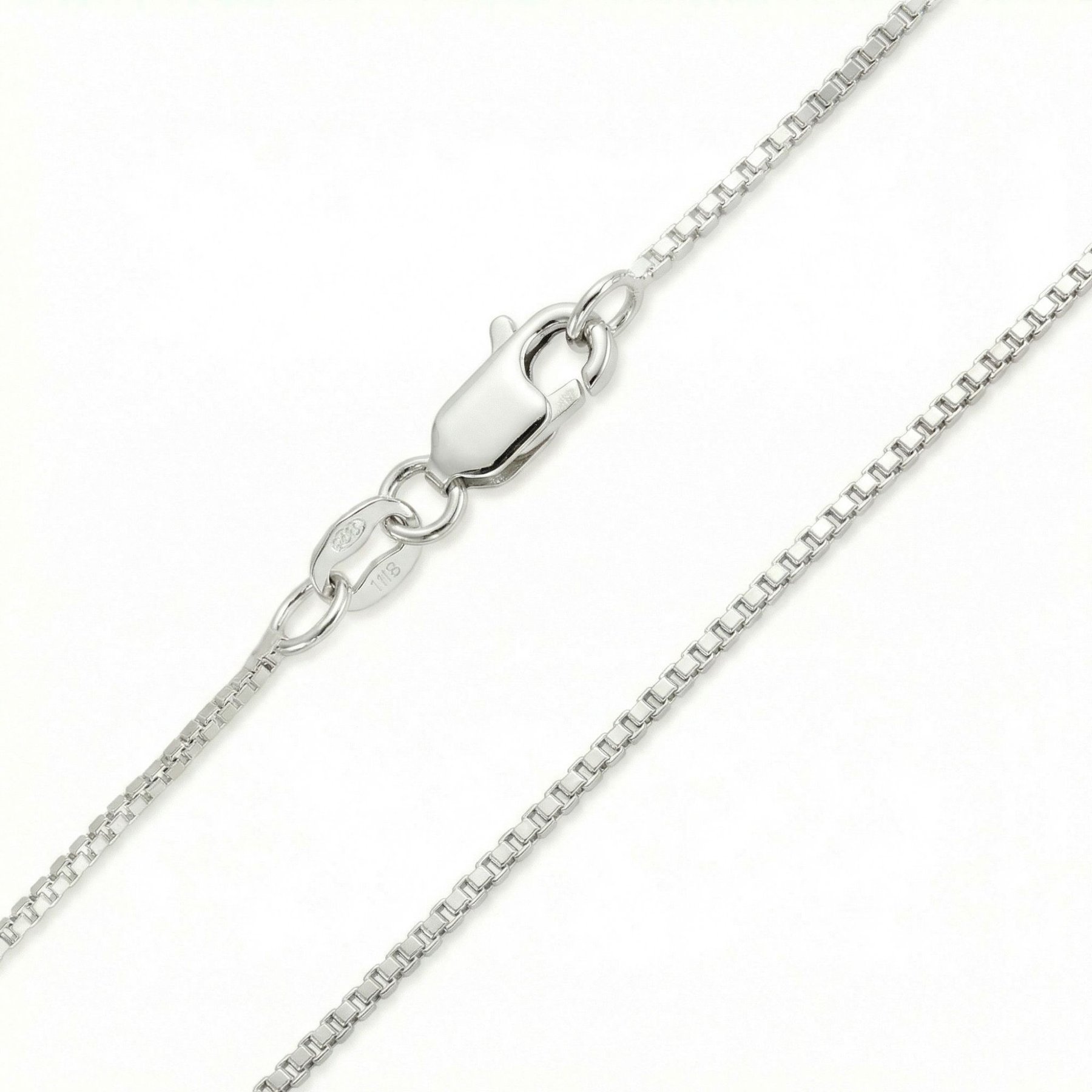 Best FURever Friends Italian Sterling Silver 1.1 mm Box Chain, Silver, 16-in