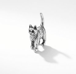 Best FURever Friends Prancing Kitty Cat Sterling Silver Charm, 17.7 x 20 mm, Silver slide 2 of 3