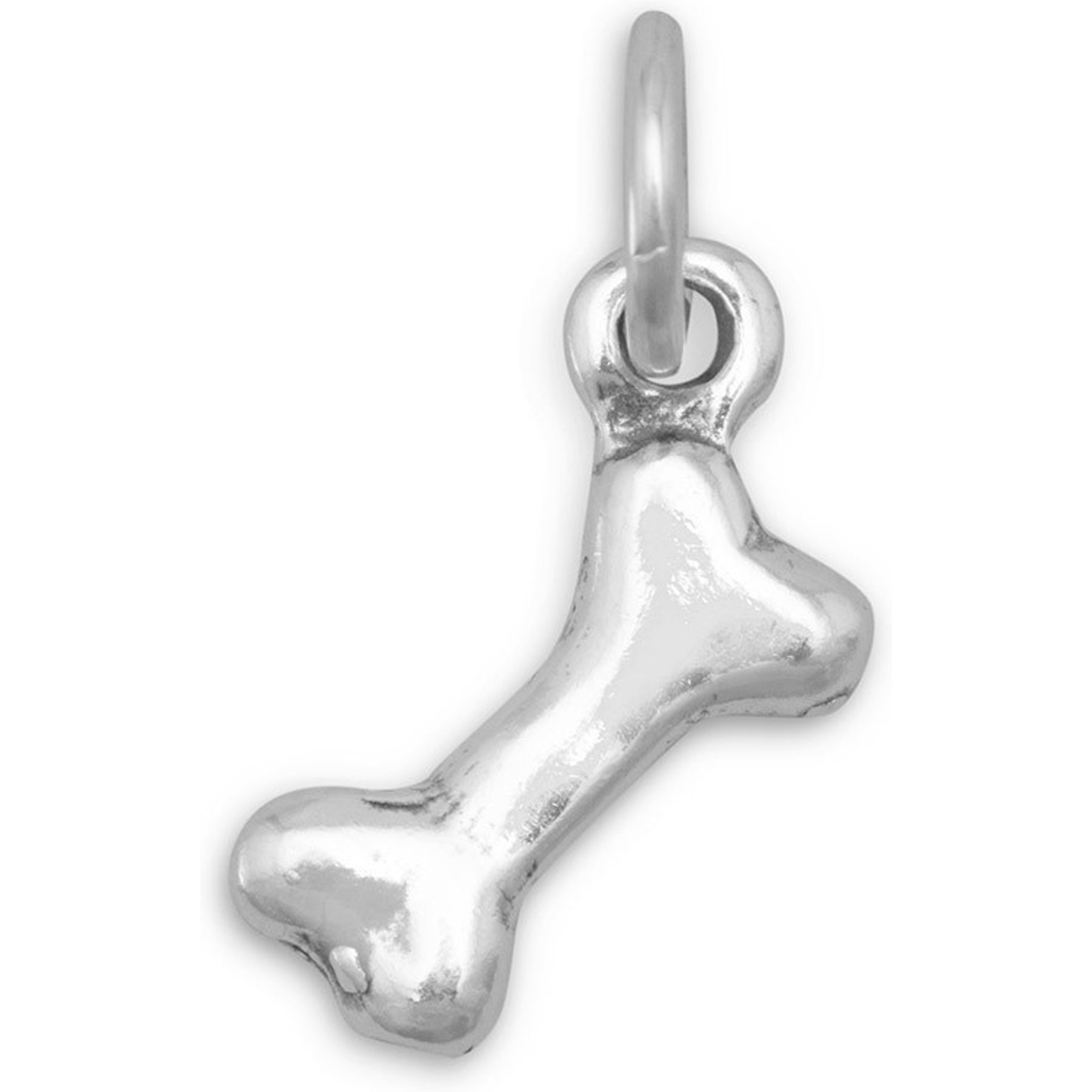 Best FURever Friends Sterling Silver Dog Bone Charm, 11.9 x 5.8 mm, Silver