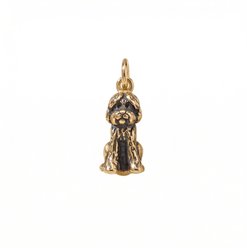 Best FURever Friends Sterling Silver Labradoodle Dog Charm, 12.8 x 6.7 mm, Gold