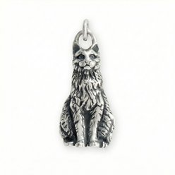 Best FURever Friends Sterling Silver Sitting Pretty Kitty Cat Charm, 23.3 x 12.2 mm, Silver slide 1 of 2