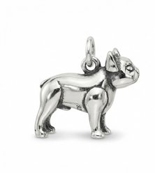 Best FURever Friends Sterling Silver Frenchie Dog Charm, 12.9 x 16.4 mm, Silver
