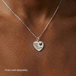 Best FURever Friends Sterling Silver Heart Never Forgotten Keepsake Pendant, 14.4 x 14.4 mm, Silver slide 2 of 2