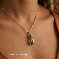 Best FURever Friends Sterling Silver Sitting Pretty Kitty Cat Charm, 23.3 x 12.2 mm, Gold slide 2 of 2