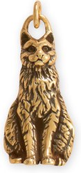 Best FURever Friends Sterling Silver Sitting Pretty Kitty Cat Charm, 23.3 x 12.2 mm, Gold