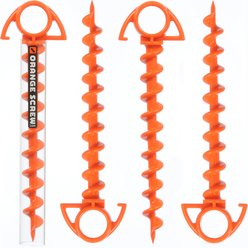 Nite Ize Orange Screw Ultimate Ground Anchor Dog Tie Out Stake, Bright Orange, Small, 4 slide 2 of 9