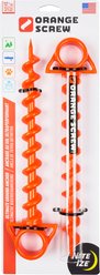 Nite Ize Orange Screw Ultimate Ground Anchor Dog Tie Out Stake, Bright Orange, Large, 2