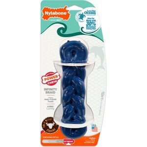 Nylabone Power Chew Love Our Oceans Infinity Braid Beef Flavor Dental Chew Bone Dog Toy, Medium