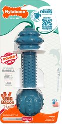 Nylabone Power Chew Love Our Oceans Bacon Flavor Dental Barbell Chew Dog Toy, Medium