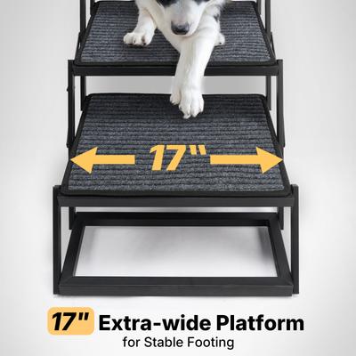 VEEHOO 5 Steps Foldable Dog Steps, Black - Chewy.com