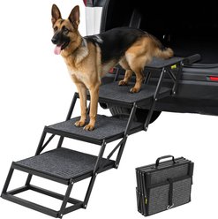 Veehoo 4 Steps Foldable Dog Steps, Black