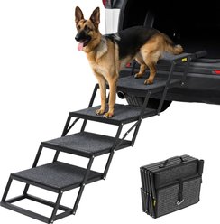 Veehoo 5 Steps Foldable Dog Steps, Black