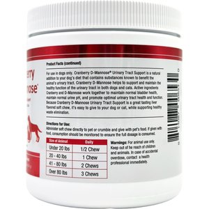 Pet Health Solutions Cranberry D-Mannose Urinary Tract Support Chews Supplement for Dogs, 120 count