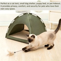 DOPZER Indoor & Outdoor Portable Waterproof Breathable All-Season Cat Tent with Removable Cover, Green slide 2 of 9