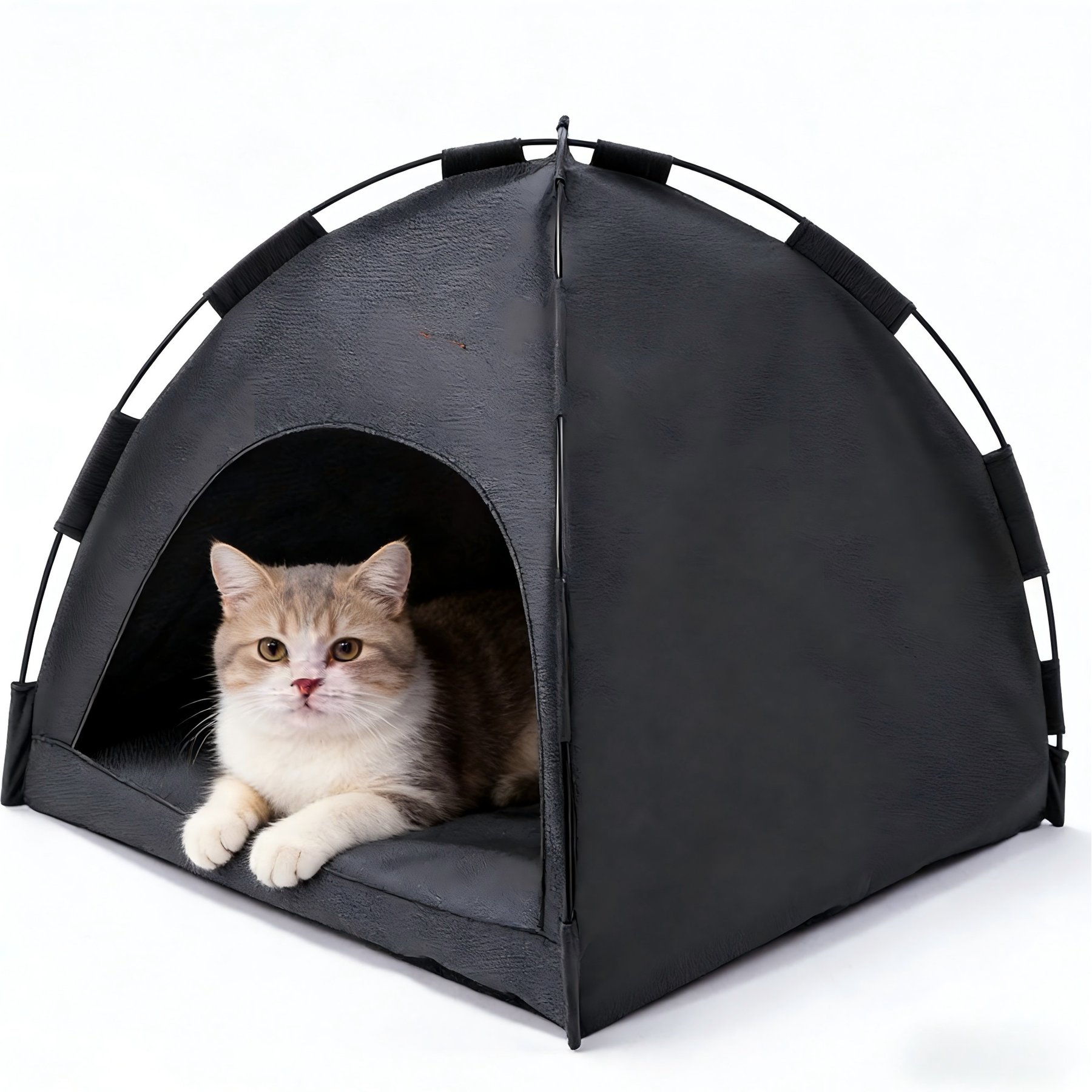 DOPZER Indoor & Outdoor Portable Waterproof Breathable All-Season Cat Tent with Removable Cover, Grey