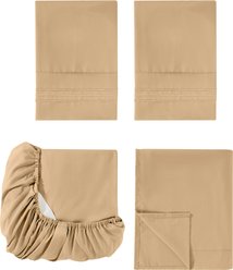 Sweet Home Collection Ultra Soft 1800 Series Double Brushed Microfiber 4-Piece Sheet Set, Taupe, King slide 2 of 5