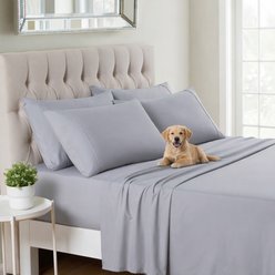 Sweet Home Collection Deluxe Ultra Soft 1500 Series Double Brushed Microfiber 6-Piece Sheet Set, Silver, King