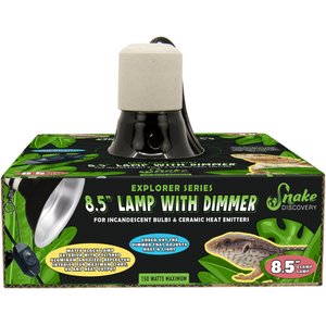 Snake Discovery Dimmable Reptile Clamp Lamp, Black, 8.5-in