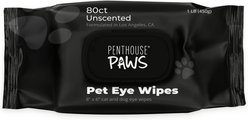 Penthouse Paws Dog & Cat Eye Care & Tear Stain Remover Wipes, White, 80 count