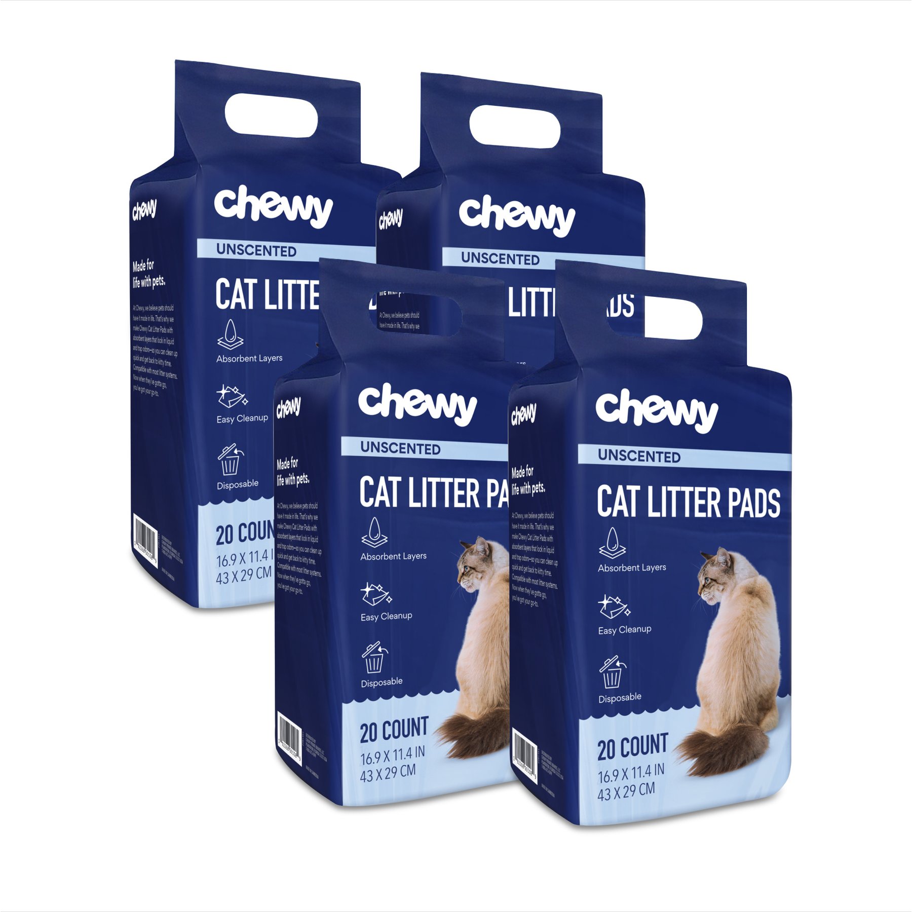 Chewy Made Cat Litter Pads (FORMERLY FRISCO), Unscented, 80 count