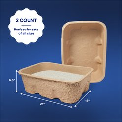 Chewy Made High-Sided Heavy Duty Disposable Litter Box, Jumbo (FORMERLY FRISCO), 21-in, 2 count slide 2 of 9