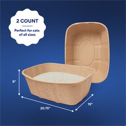 Chewy Made High-Sided Disposable Cat Litter Box, Jumbo (FORMERLY FRISCO), 21-in, 2 count slide 2 of 9