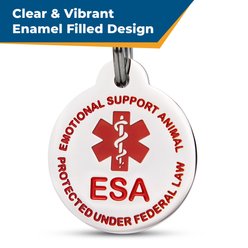 GoTags ESA Emotional Support Circle Personalized Dog & Cat ID Tag, Regular slide 2 of 6