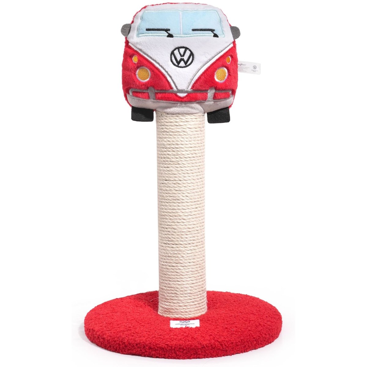 HugSmart Volkswagen Camper Van Sisal Cat Scratching Post with Toy, Red, 24-in
