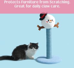 HugSmart Snowman Sisal 24-in Cat Scratching Post with Toy, Blue/White slide 2 of 5