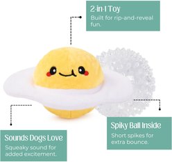 HugSmart Squeaky Spiky Ball Plush Egg Dog Toy, Medium slide 2 of 5