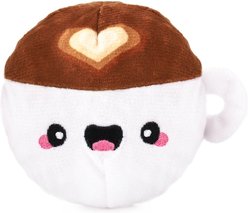 HugSmart Squeaky Spiky Ball Plush Coffee Dog Toy, Medium