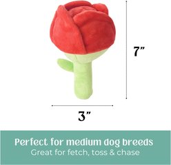 HugSmart Squeaky Spiky Ball Plush Rose Dog Toy, Medium slide 2 of 5