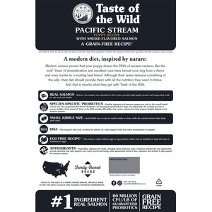 Taste of the Wild Pacific Stream Smoke-Flavored Salmon Puppy Recipe Grain-Free Dry Dog Food, 28-lb bag