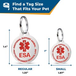 GoTags ESA Emotional Support Circle Personalized Dog & Cat ID Tag, Small slide 2 of 6