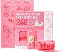 HugSmart Eco-friendly Strawberry Scented Poop Bags, 240 count