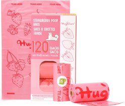 HugSmart Eco-friendly Strawberry Scented Poop Bags, 120 count