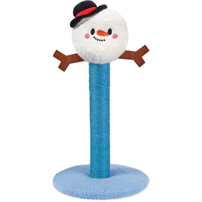 HugSmart HugSmart Snowman Sisal 24-in Cat Scratching Post with Toy, Blue/White