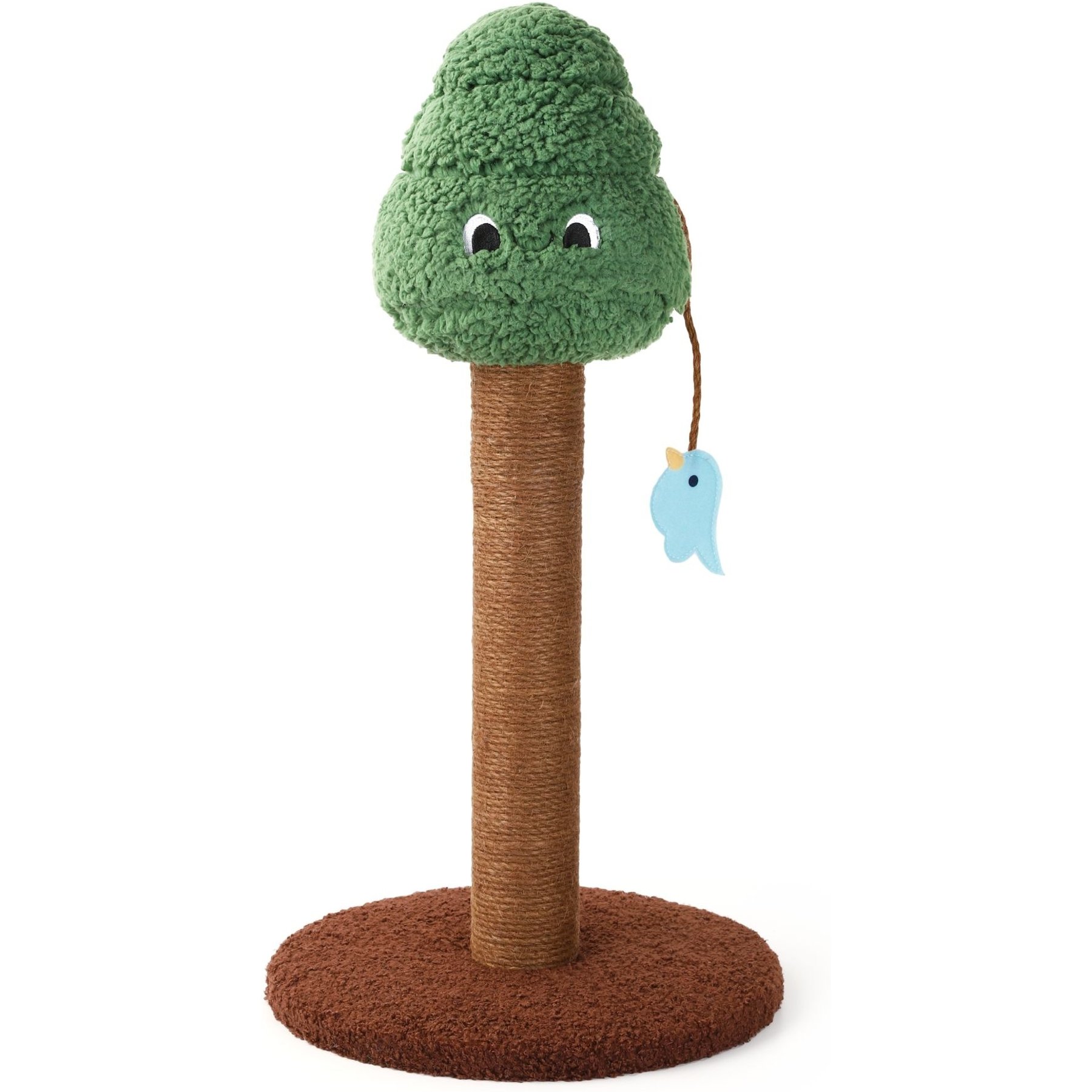 HugSmart Tree Sisal 24-in Cat Scratching Post with Toy, Brown/Green